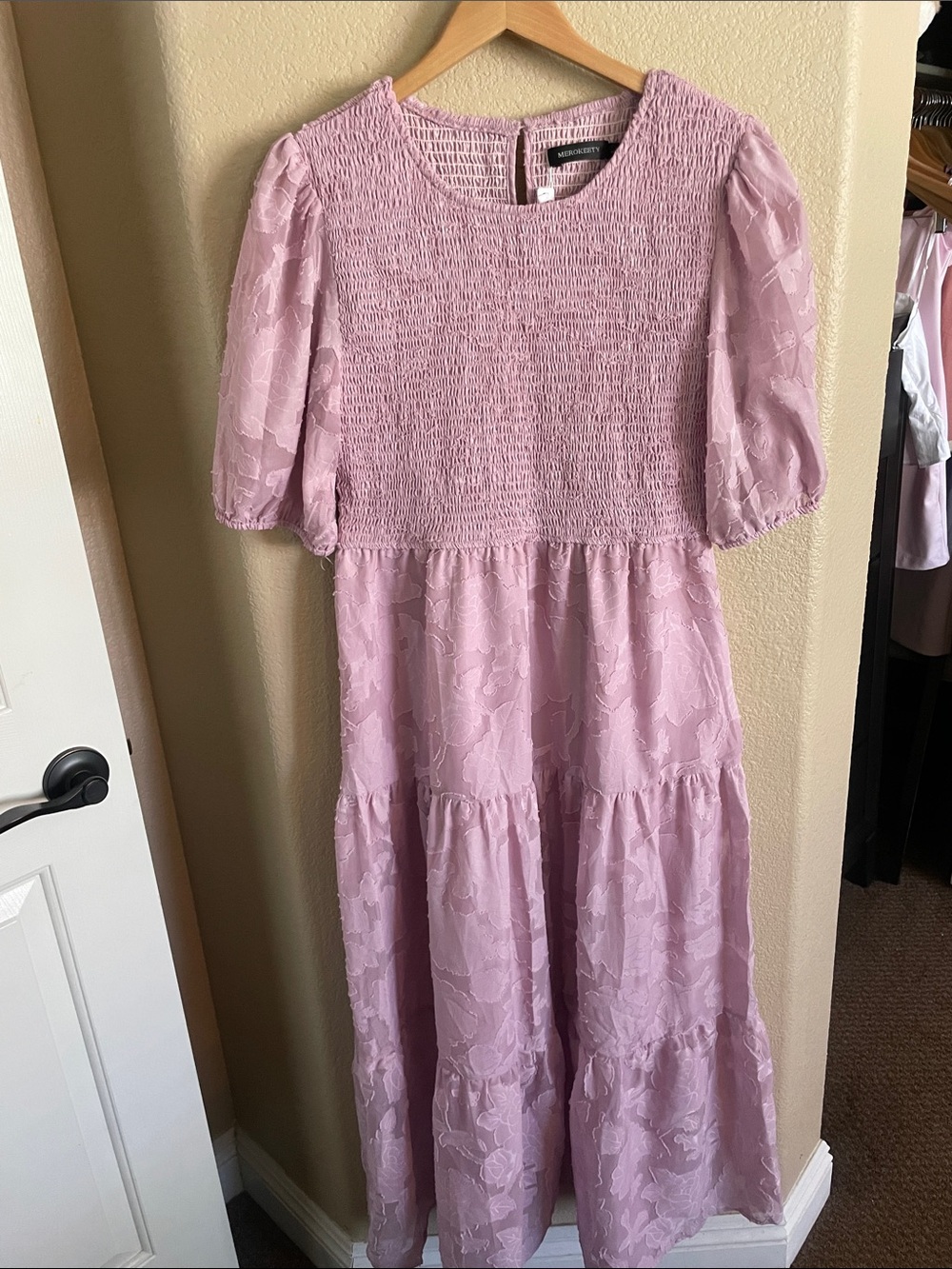 Merokeety Women’s Smocked Bodice Maxi Dress Size L - Picture 1 of 6